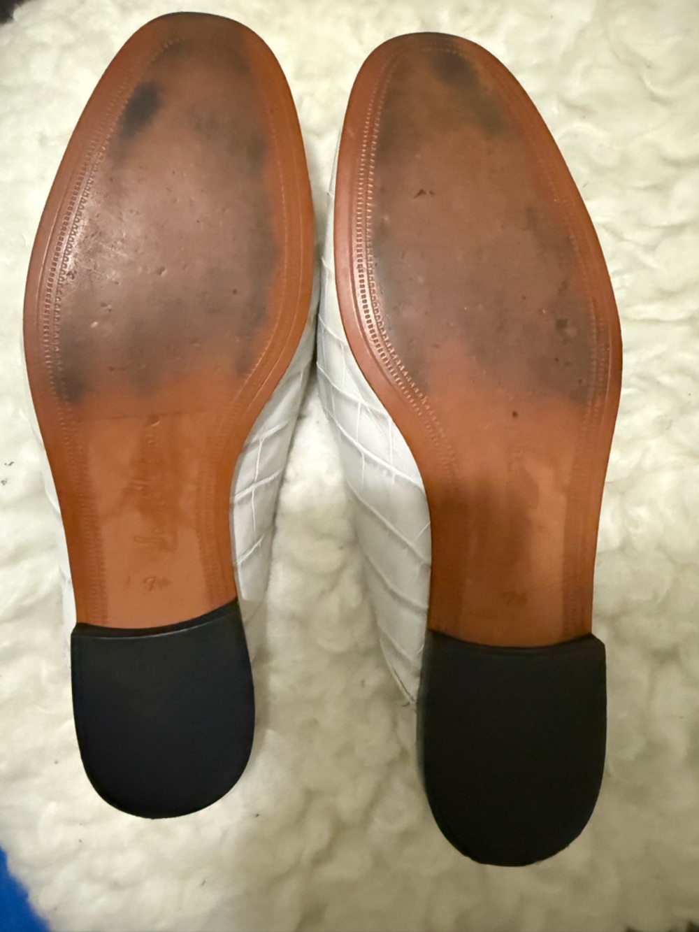 Sam Edelman Linnie Cream Croc-Embossed Horsebit Mules Loafers – Size 7.5 - Picture 4 of 6